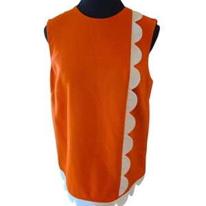 Victoria Beckham for Target Orange and White Scallop Blouse